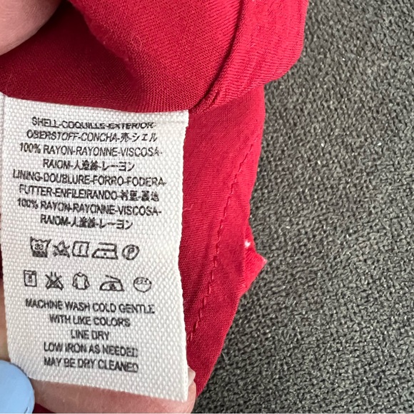 FREE PEOPLE V NECK BOHO LONG BELL SLEEVE MINI DRESS SZ S Trendy RED fits… - Picture 7 of 9